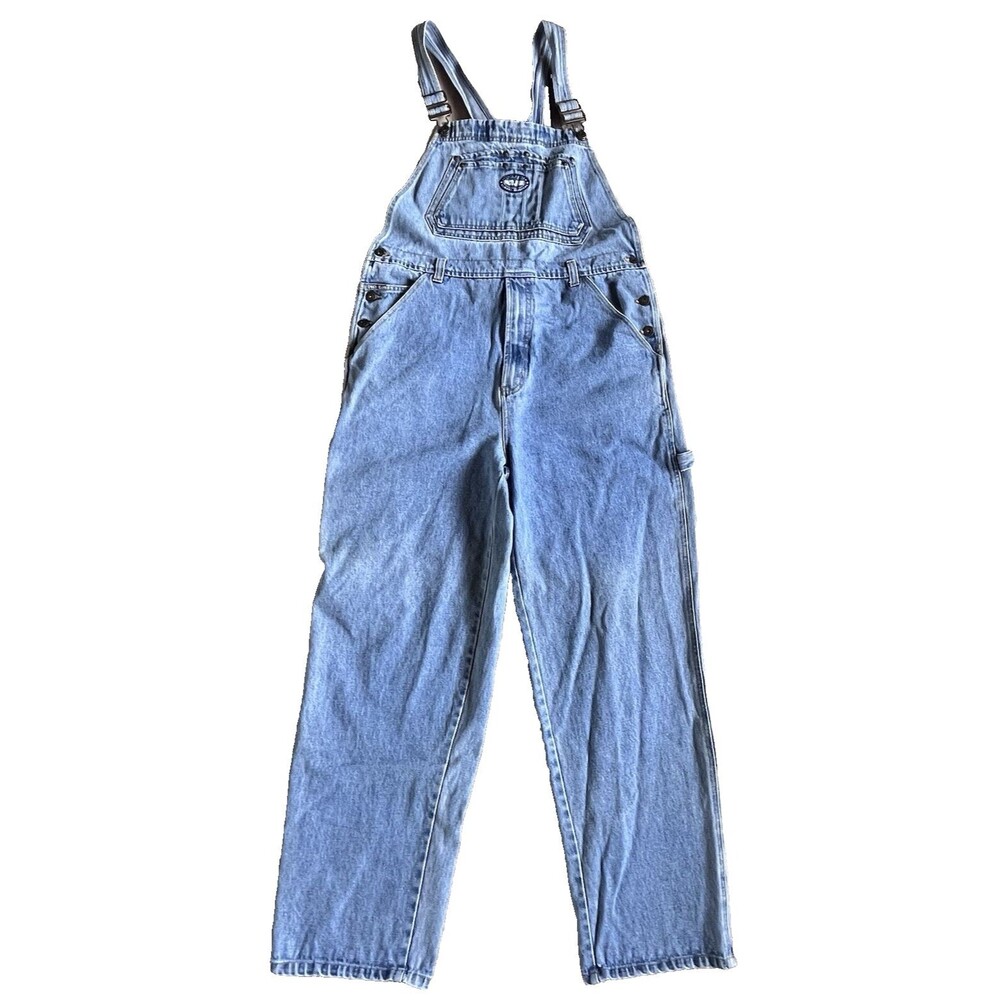 Paco Jeans Overalls Mens L Vintage Y2K Buckleback Blue Denim Bib 90s Baggy